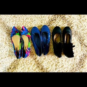 Fun party flats, 3 pairs
